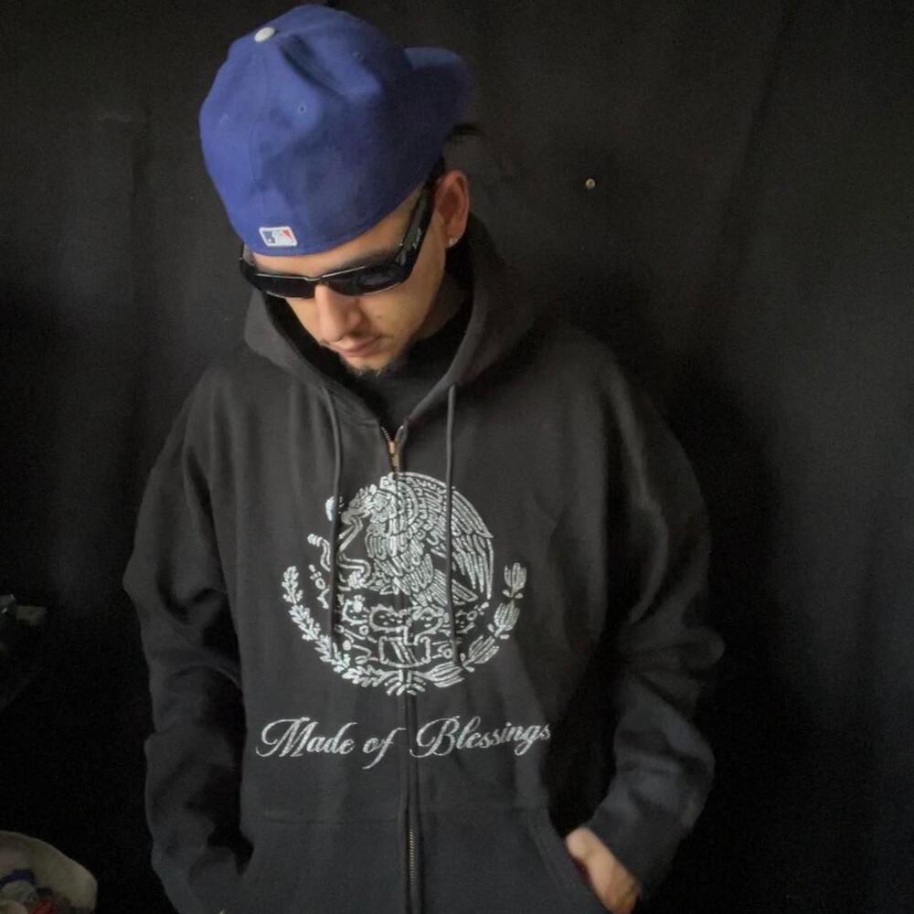 Mexican Eagle Diamond Deiner Zip Hoodie Made of Blessings